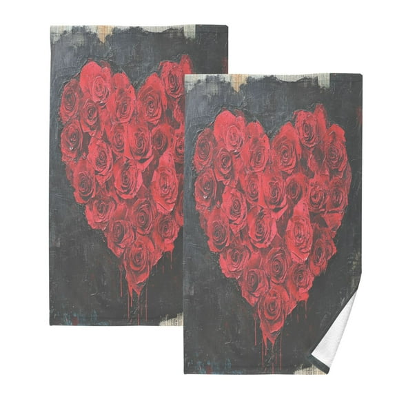 BZSMCE Face Towel Hand Towel Bath Towel Cotton Bath Towel Sets Hand Bath Towels Fashion Heart Of Roses Pattern