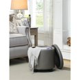 thumbnail image 4 of Designs4Comfort Pouf de Rangement Rond d'Appoint en Similicuir Gris, 4 of 10