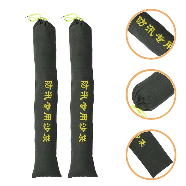 OULII 2Pcs Green Thick Canvas Sand Bags for Flood Control and Water Blocking in Communities