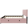 thumbnail image 5 of Full Size Bed With Twin Trundle In Soft Pink Velvet - Long-lasting & Versatile Construction Elegant Upholstered Functional, 5 of 6
