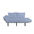 thumbnail image 2 of Blue Futon Couch, Diagonal Squares Pattern Geometric Interwoven Shapes Ornamental Lace Illustration, Daybed with Metal Frame Upholstered Sofa for Living Dorm, Loveseat, Blue Grey, by Ambesonne, 2 of 4