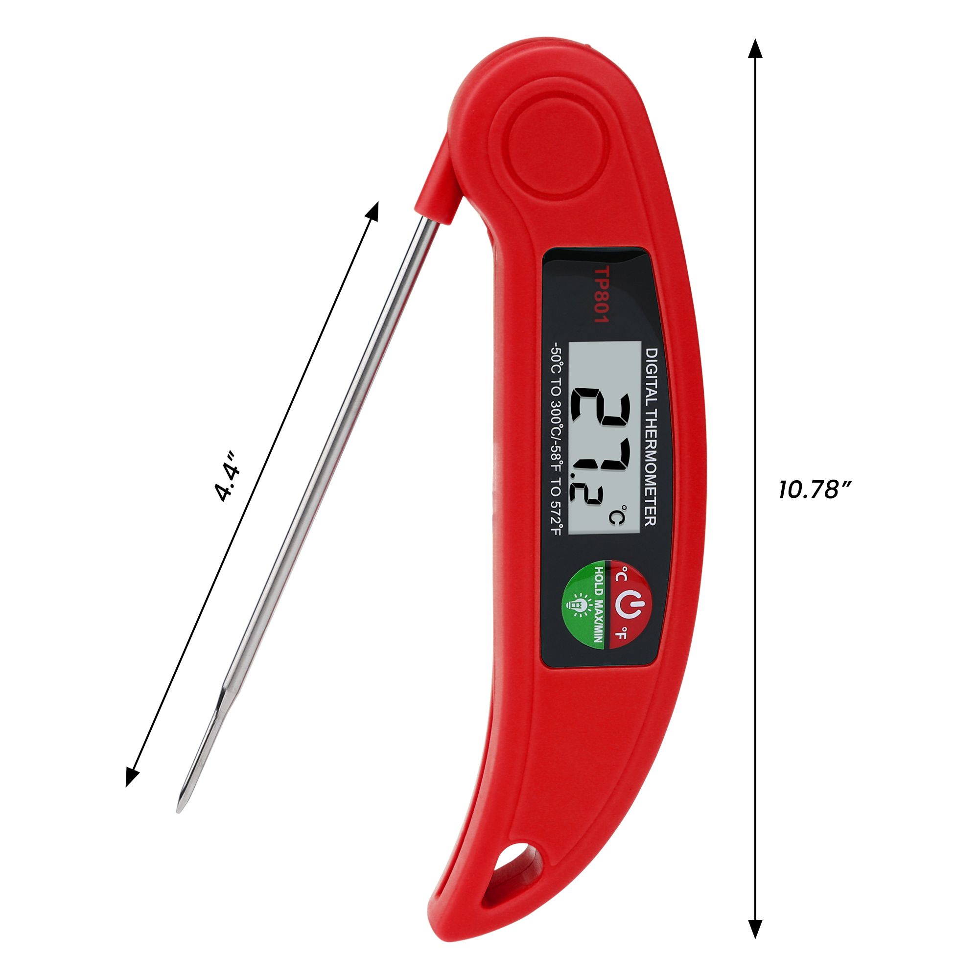 Unique Bargains Digital Meat Instant Read Food Thermometer Black/Red