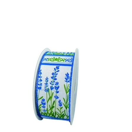 Jascotina, Inc. Bluebonnets Satin Ribbon: White, 1.5 Inch x 10 Yards