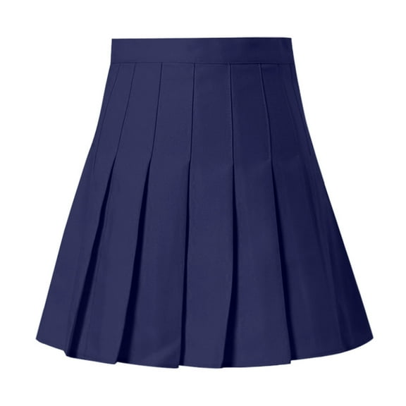 Mchoice Girls Women High Waisted Plain Pleated Skirt Skater Tennis School Uniforms A-line Mini Skirt Lining Shorts