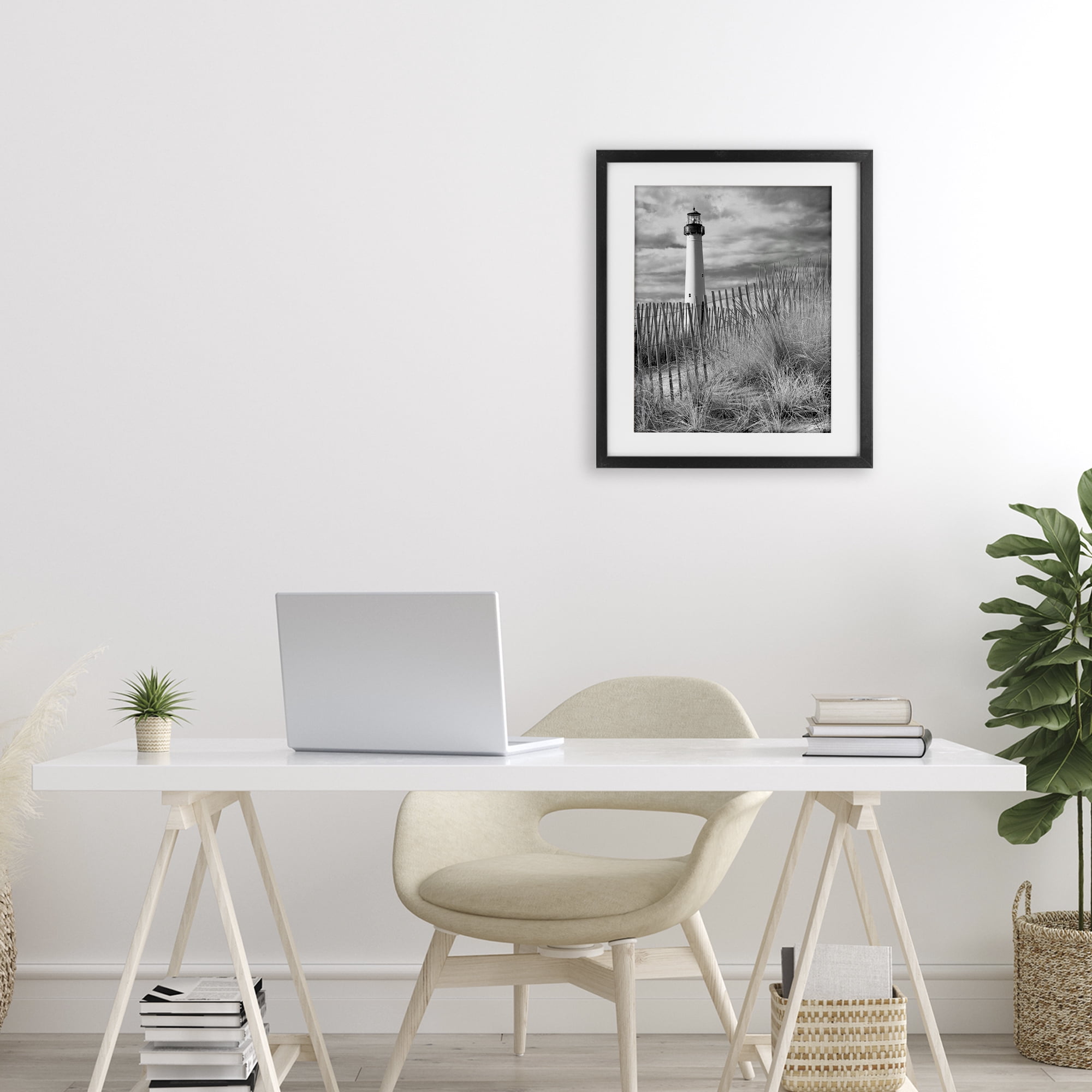 Stupell Industries Cape May Lighthouse View Black Framed Print Under Glass, design by MJ Photography