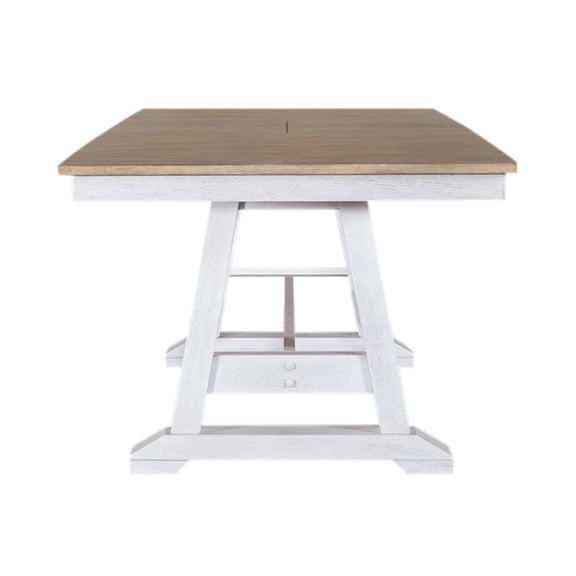Liberty Furniture Industries Lindsey Farm Weathered White & Sandstone Trestle Table
