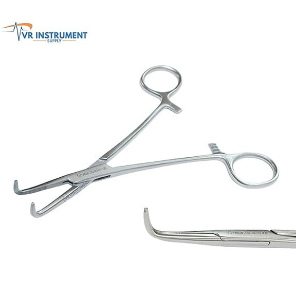 VR Instrument Supply Mixter Clamp Right Angle Fine Tip 6" German Stainless CE