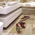 thumbnail image 6 of Ottomanson Machine Washable Non-Slip Rubberback Wine 2x5 Kitchen Runner Rug, 20" x 59", Beige/Red, 6 of 8