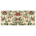 thumbnail image 3 of Wobogo Red Flowers and Green Leaves Pattern Kitchen Curtains 2 Piece Set Farmhouse Country Style Light Filtering Small Window Drapes Suitable for Bathroom Laundry Room and RV 27x36in, 3 of 9