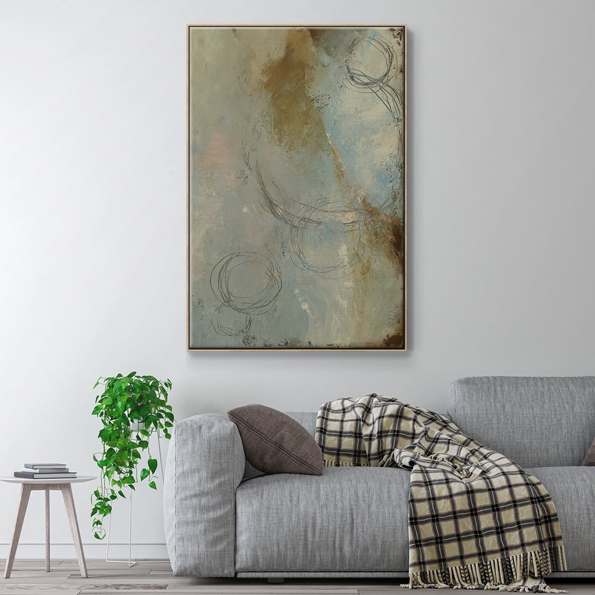 Zen Path I Framed Premium Gallery Wrapped Canvas - Ready to Hang - 17 x 25 - Natural Wood Floating Frame