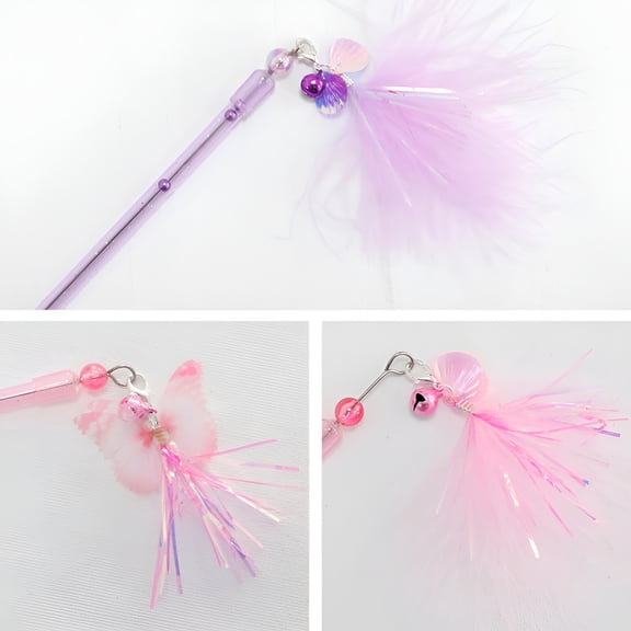 BESTSKY 3Pcs Kitten Toys,Playful Movement Cat Toys Wands,Catchy and Engaging Appeal Cat Wand Toy,Style1