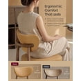 thumbnail image 4 of VASAGLE Wooden Bar Stools Set of 2, Upholstered Counter Height Barstools with Solid Wood Legs, Ergonomic Backrest, Synthetic Leather, Caramel, 4 of 5