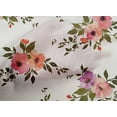 thumbnail image 4 of oneOone Cotton Poplin Fabric Watercolor Leaves & Peony Floral_Printed Fabric 1 Yard 42 Inch Wide, 4 of 4