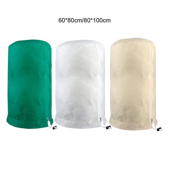 Becaristey Insulate Plants Winter Protection For Potted Plants Adjustable Jute Bag For Plants Winter Protection Green 80*100cm