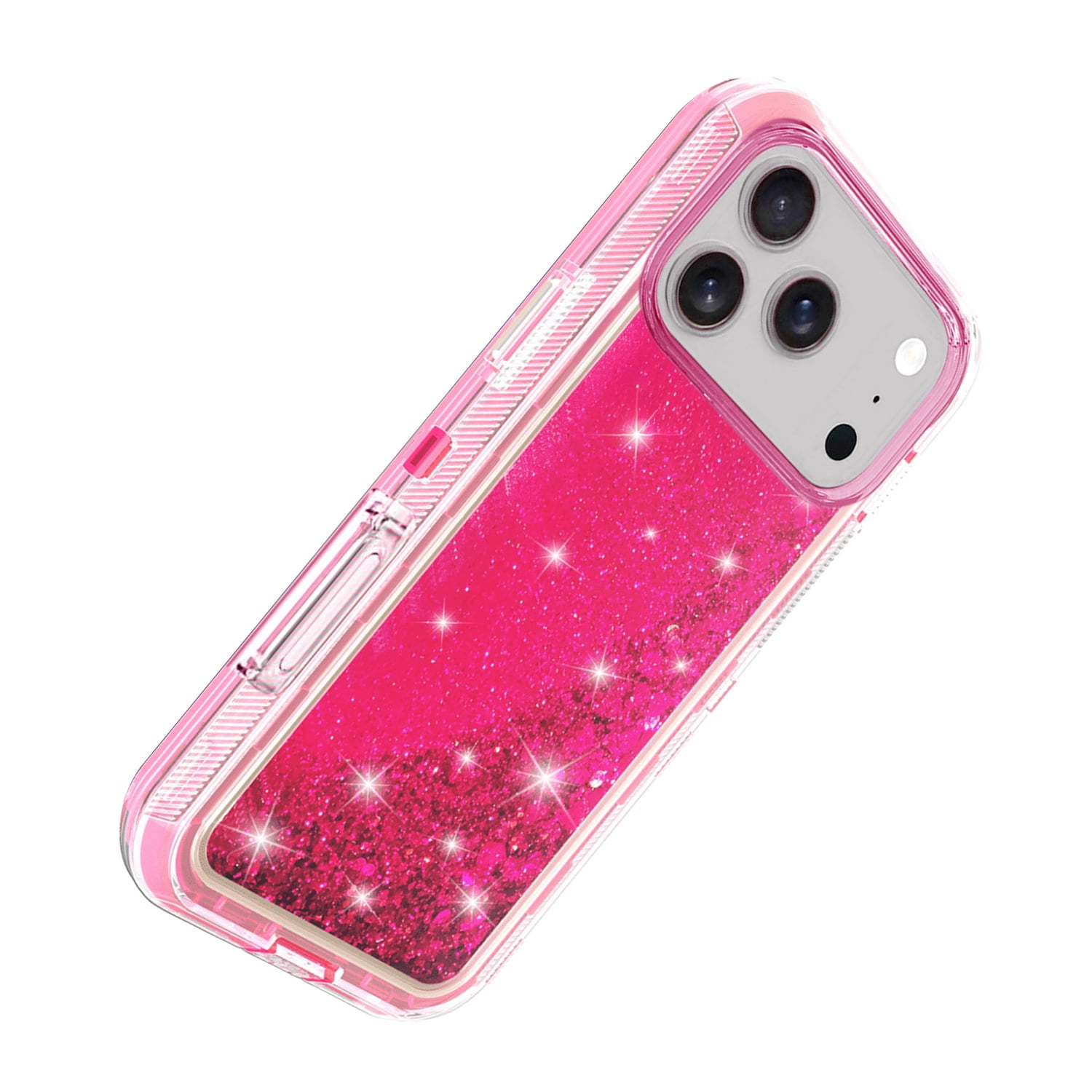 Protective Glitter Liquid Bumper Case for iPhone 17 Pro Max - Pink