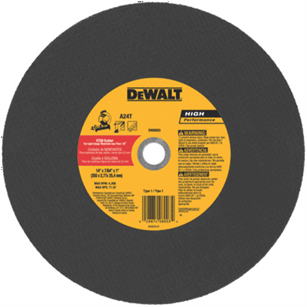 DeWalt 14"x1" Stud Chop Saw Whl (Lt)