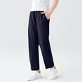 thumbnail image 3 of hoksml Girls Barrel Pants, UPF 50+ Elastic Waist Kids Back to School Water Resistant Trousers with Pockets, 3 of 6