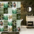 thumbnail image 2 of Manfei Green Camo Pattern Shower Curtain 72Wx72L,Outdoor Camouflage Bathroom Curtain, 2 of 5