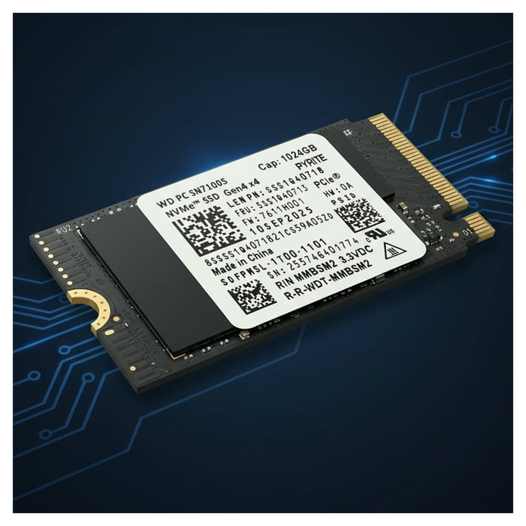 Western Digital PC SN7100S NVMe SSD 1024GB 2242 Gen 4x4 SDFPMSL