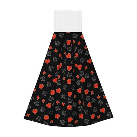 

Horeoi Poker Creative Symbols Print Coral Fleece Microfiber Hanging Hand Towel Absorbent Hand Towel Quick Dry Thicken Cleaning Cloths Wipes Rags for Kitchen & Bathroom