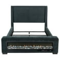 thumbnail image 4 of Preston Upholstered Queen Audio Flame Visualizer Bed Dark Blue, 4 of 12
