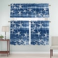 thumbnail image 5 of Sea Stars Curtain Valances Set Summer Beach Sea Stars Navy Blue Texture Kitchen Curtains 24&nbsp;inch Length Rod Pocket Valance and Tiers 3 Piece Set Small Bedroom Bathroom Laundry Decor, 5 of 9