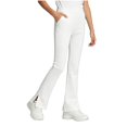 thumbnail image 2 of Girls Split Flare Pants Solid Color High Waist Stretchy Yoga Trousers Kids Casual Slim Comfy Long Pants White 5-6 Years, 2 of 7