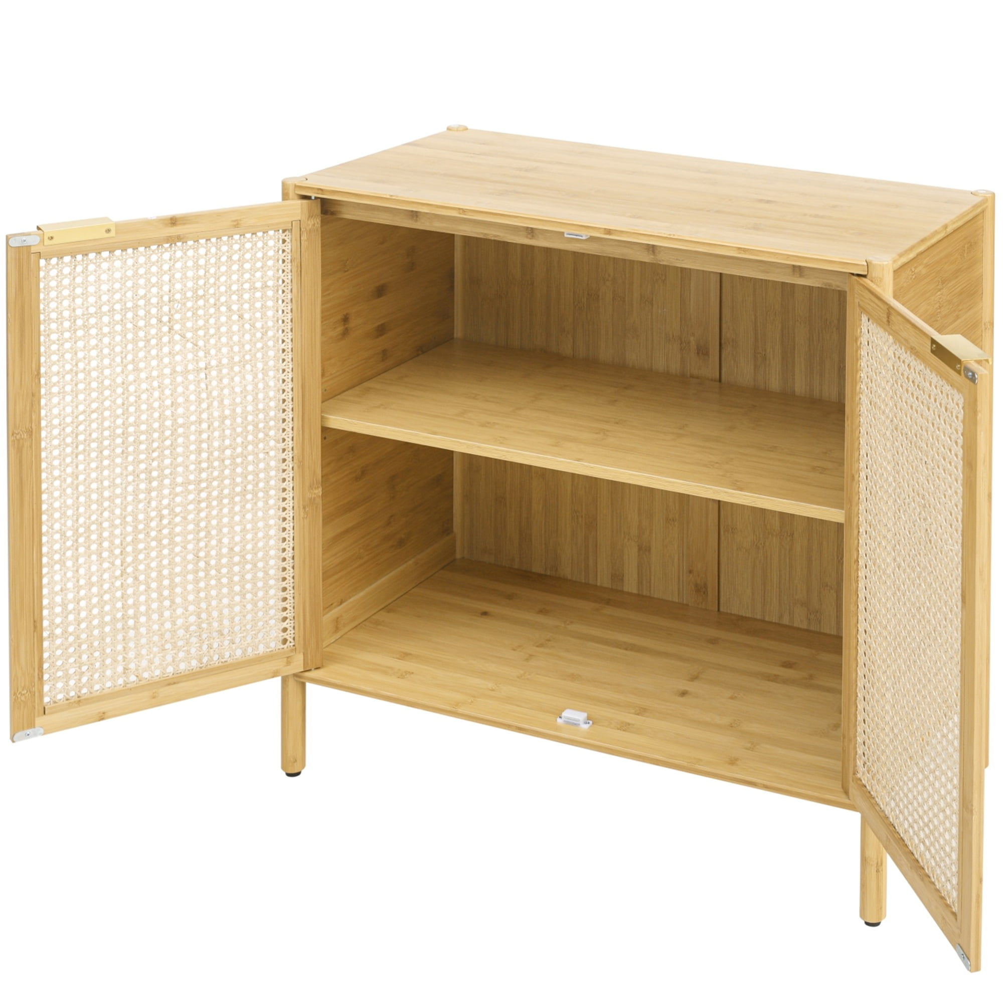 Resenkos Natural Bamboo Buffet Sideboard Storage Cabinet with Rattan Decorated Doors, Kitchen Cupboard Console Table, Accent Cabinet Resenkos Natural Bamboo Buffet Sideboard Storage Cabinet with Rattan Decorated Doors, Kitchen Cupboard Console Table, Accent Cabinet