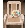 thumbnail image 2 of Carolines Treasures CJ2001-PW-Parent Letter Retro Teal Orange Musical Instruments Initial Canvas Fabric Decorative, 2 of 2