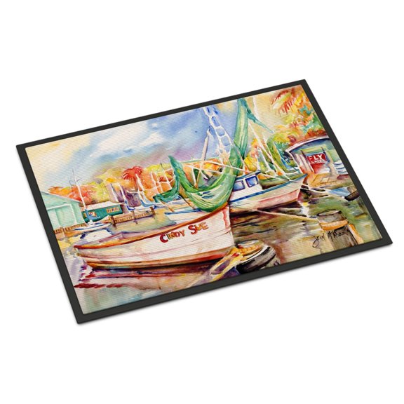 Carolines Treasures JMK1041MAT Sailboat Cindy Sue Door Mat Indoor Rug or Outdoor Welcome Mat 18x27 Doormat  18H X 27W