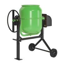 TABU Electric Cement Mixer,5.5 Cu ft Freestanding Concrete Mixer with Wheels for Stucco/Seeds(Green)