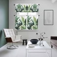 thumbnail image 5 of Tropical Plant Kitchen Curtains Valances and Tiers Set of 3 Vintage Watercolor Green Palm Leaf Tier Curtains and Valance with Rod Pocket for Small Windows, 27.5"x36", 5 of 9