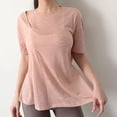 thumbnail image 3 of Camiseta deportiva Cloud Hide Girl para mujer, Top corto a la moda de talla grande, camisetas de Yoga, cubierta de entrenamiento para gimnasio, blusa de manga corta, ropa deportiva, 3 of 5