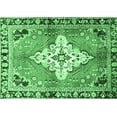 thumbnail image 1 of Ahgly Company Indoor Rectangle Medallion Emerald Green Traditional Area Rugs, 5' x 8', 1 of 4