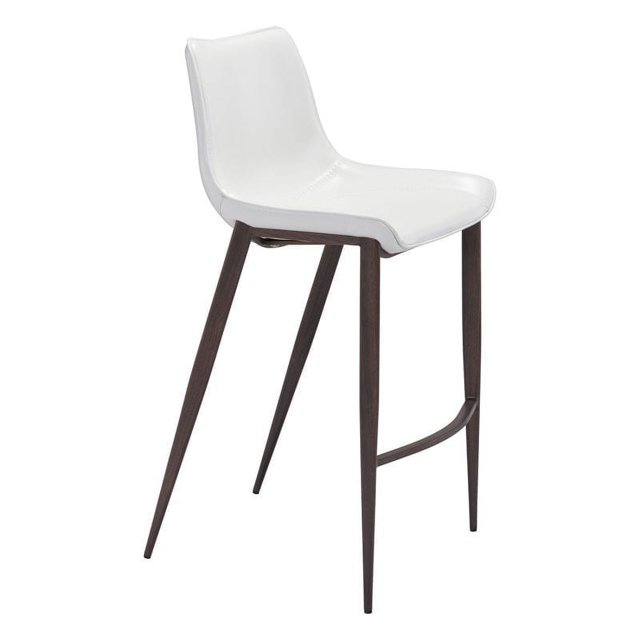 ZUO Magnus Bar Chair (Set of 2) White & Walnut