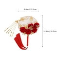 thumbnail image 5 of PTOOTP Elegant Chinese Bride Round Fan with Decorative Tassel, Traditional Handheld Fan for Wedding, Photos, Costume, Party, Home Decoration, 5 of 5