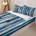 thumbnail image 3 of Homewish Blue Zipper Twin Comforter Sets with Fitted Sheet and 2 Pillowcases,Abstract Geometric Zipper Bedding Set,Reversible,4pcs, 3 of 8