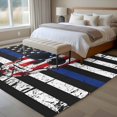 thumbnail image 5 of Independence Day Washable Area Rug 5 x 7 ft Patriot American Flag Skull, Soft Non Slip Rugs Stain Repellent Indoor Felt Carpet for Living Dining Room Bedroom Home Office, 5 of 9