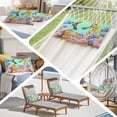 thumbnail image 6 of Teal Green Hummingbirds Pillow Covers, Linen Long Throw Pillow Case, Spring Watercolor Flowers Plant Holiday Pillow Protector Decorative Cushion Cover for Living Room/Bedroom 12" x 20", 6 of 8