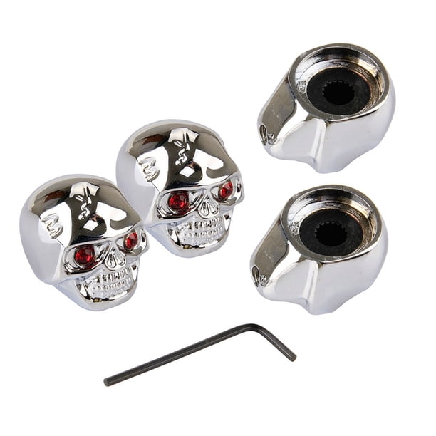 Soidarity Perilla de volumen en forma de esqueleto, 4 Uds., perilla de Control de tono de guitarra eléctrica, piezas de instrumentos musicales tipo M6 Accesorios para instrumentos musicales plata Soidarity OD0073-01