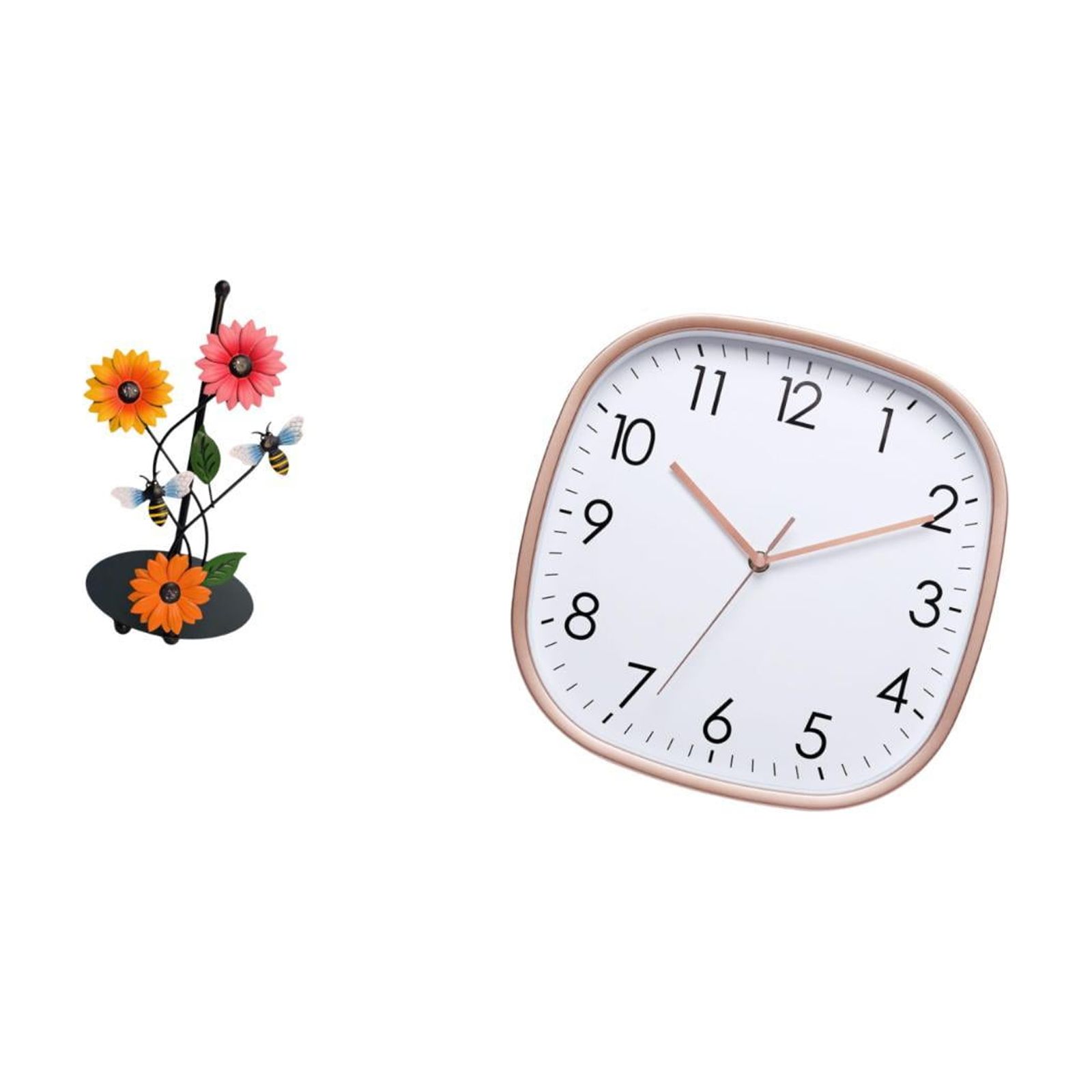 Fiocias Toilet Paper Holder Iron Paper Towel Holder Countertop Kitchen Roll Holder Standing Digital Wall Clock Removable Antirust Quiet Non Ticking Sweep Move