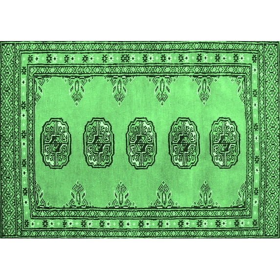 Ahgly Company Indoor Rectangle Southwestern Emerald Green Country Area Rugs, 8' x 12'