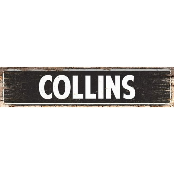COLLINS Gift Street Sign Home Decor Chic Gift 4x18 204180003053