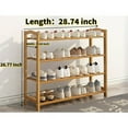 thumbnail image 6 of ALSO GO Bamboo Shoe Rack 4 Tier Shoe Organizer for Closet Entryway Shoe Shelf Shoe Cabinet Free Standing Shoe Racks for Indoor Home Natural, 4 tier Wood Shoe Shelf Unit, 26.77''L x 9.84''Wx 28.74''H, 6 of 7