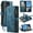 Blue, variant on for Samsung Galaxy S26 Ultra Wallet Case with Card Slots, Leather Detachable Wristlet Strap 3-in-1 Zipper Pocket and Magnetic Flip Folio, RFID Blocking Card Holder Stand Case for Women and Men,Blue