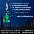 thumbnail image 2 of 925 Silver and 10K Yellow Gold Green Nano Emerald and Black Onyx & Lab Grown Diamond Pendant Necklace for Women | 19.09 Cttw | Gemstone May Birthstone | Pear Shape 18X13MM | With 18 " Chain, 2 of 6