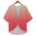 thumbnail image 6 of BODOAO Kimono Cardigans for Women Women's Chiffon Short Sleeve Open Front Cardigan Lightweight & Breathable Summer Cover Up for Casual & Wear Orange 3Xl, 6 of 7