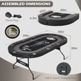 thumbnail image 3 of RayChee 84 inch Poker Table Foldable, 10 Player Folding Texas Holdem Table w/Inlaid LED Light, 2 USB & 2 Type-c Ports, Portable Blackjac for Texas Card Game w/Cup Holders and Padded Rails(Black), 3 of 6