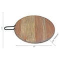 thumbnail image 2 of IH Casa Decor Grey Acacia Wood Round Board Avec Poignée Gunmetal, 2 of 4
