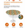 thumbnail image 2 of Round Fitted Tablecloths Autumn Colorful Maple Leaves Waterproof Table Cover for Kitchen Dining Party Decor Farm Ombre Teal Orange Leaf,45"-54", 2 of 6